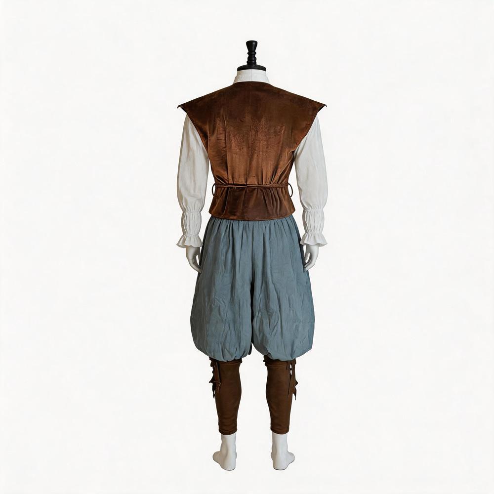 Medieval Pirate Cosplay Costume Renaissance Pirate Shirt Set Vintage Noble Style Men Black Outfit