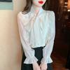 Fashion Ruffles Chiffon Blouse Women Elegant Long Sleeve Womens Shirts Button Up Woman Tops Office Lady Clothes 29933