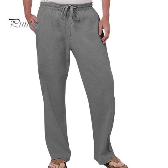 Мужские пляжные брюки, широкие прямые, тонкие, с боковыми карманами, эластичный пояс на шнурке, однотонные, для тренировок в спортзале, для бега, длинные брюки