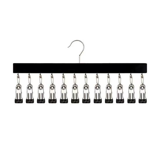 Вешалка для брюк с 12 зажимами Экономия места Органайзер для шкафа Металлический зажим без следов для брюк для йоги, леггинсов, джинсов, юбок