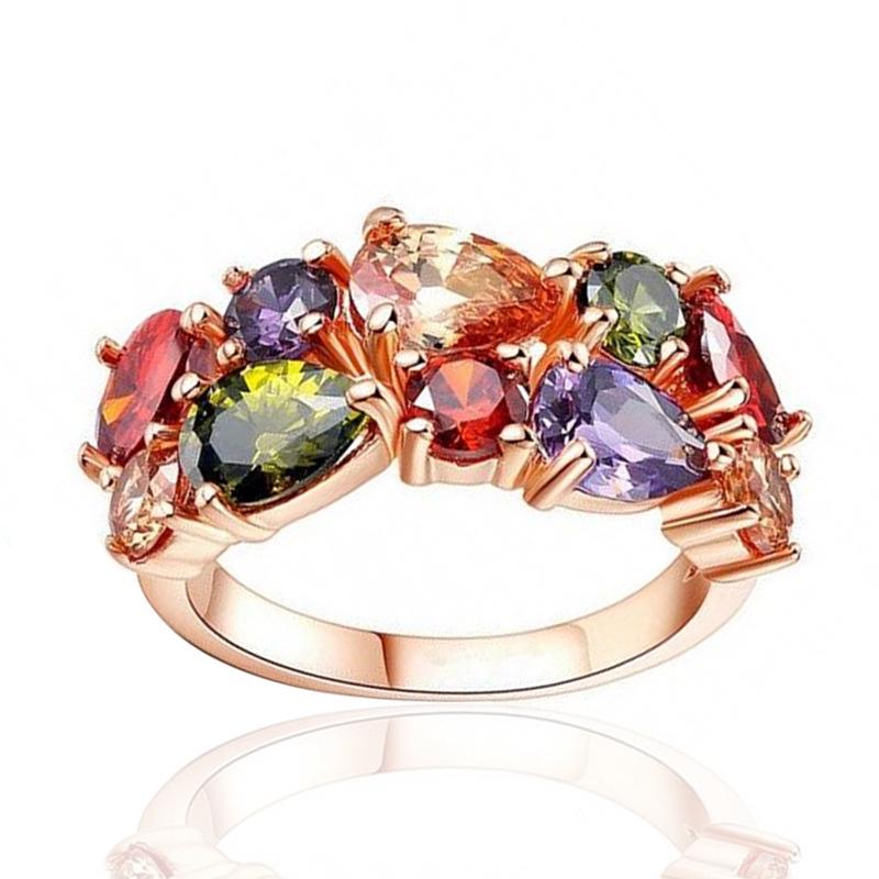 Кольцо Cao Shi Colorful Zircon Mona Lisa Temperament Ring - Японские корейские украшения