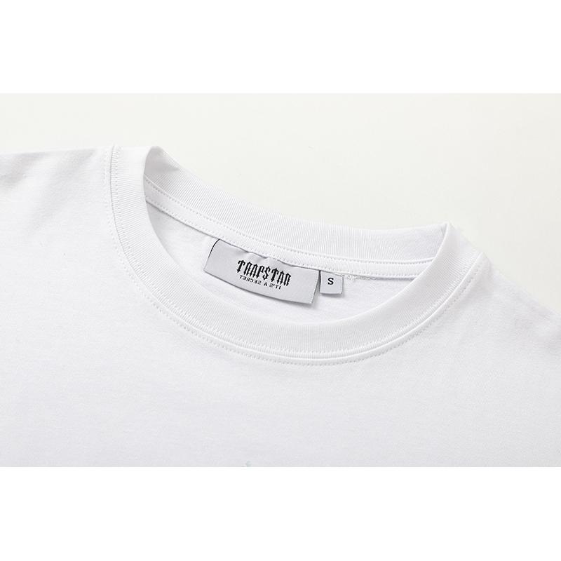 640 Trapstar London 2025 Лето Новая Высококачественная Хлопковая Круглая Горловина Свободная Футболка Большого Размера Для Мужчин и Женщин Парная Футболка