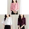 Elegant Womens Chiffon Shirt With Fabric For Spring Office Wear