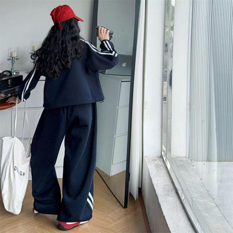 Осенний Комплект Одежды для Девочек Подростков Свитшот с Буквами и Штаны 2 шт. Детские Толстовки Модный Спортивный Костюм Хип-хоп Стиль