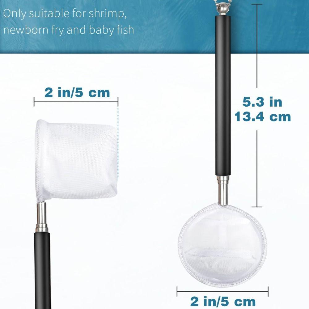 Fine Net Mesh Aquarium Shrimp Net Extendable Skimming Net New Tiny Fish Tank Net Small Ponds