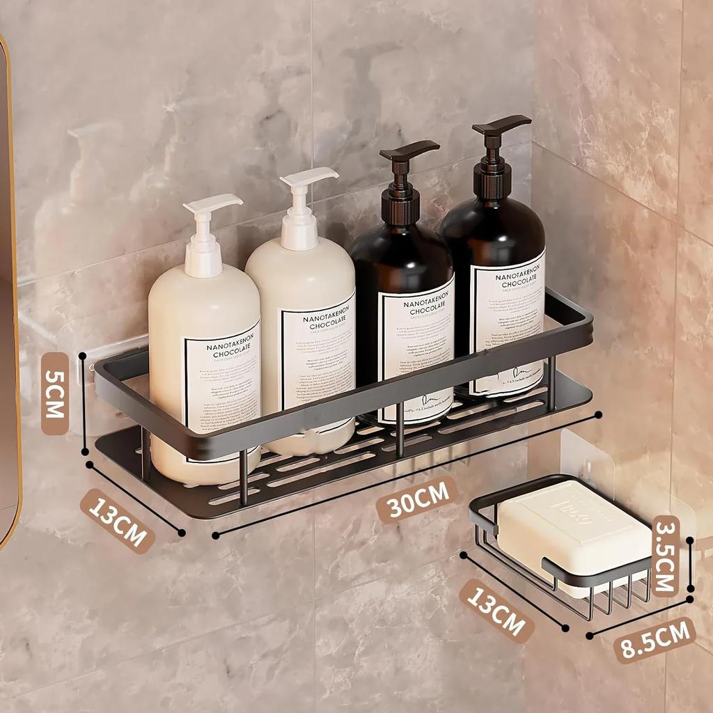Adhesive Shower Caddy Rustproof Organizers Large Capacity No Drilling Shelves for Bathroom Storage Home Decor Shower Caddy Shelf