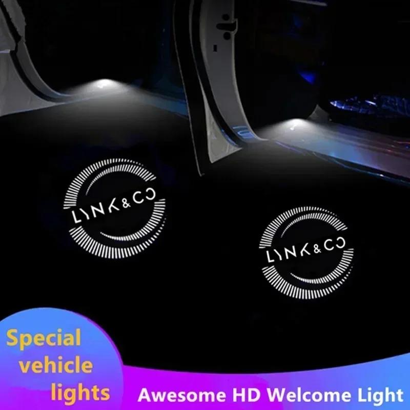 2pcs For Lynk&co 01 03 05 2020-2024 Car Door Laser Projection Ambient Light Led Decoration Car Accessories Para Auto Tools