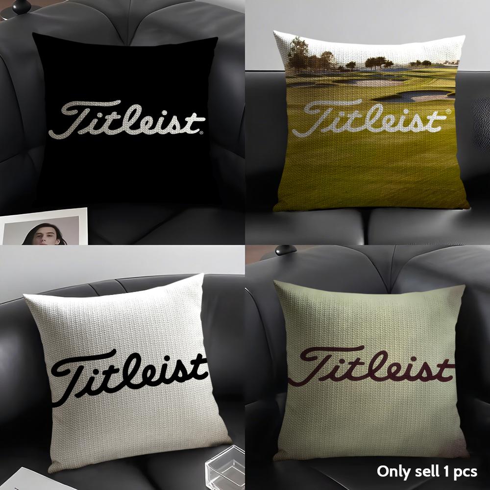 Спортивная наволочка для подушки с изображением гольфа T-Titleists из натурального льна, органической ткани, с двусторонней печатью, для дивана, домашнего декора, подарок