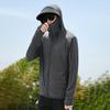 Мужская солнцезащитная куртка с капюшоном и длинным рукавом, застежка-молния, солнцезащитная одежда, однотонная дышащая верхняя одежда для рыбалки