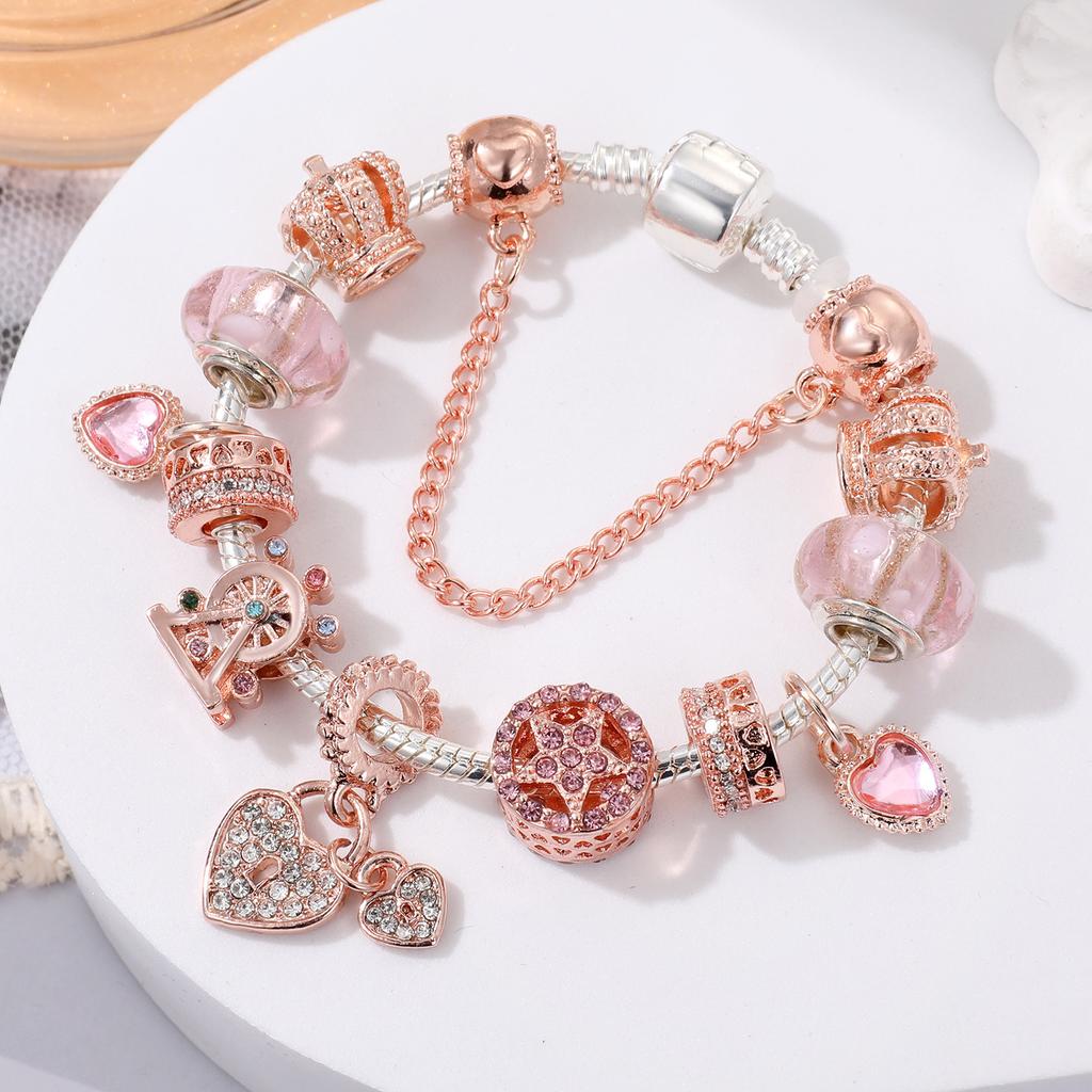 Women All Match Crystal Star Love Heart Windmill Beads Bracelet