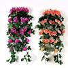 2025 6 Colors Garland Vine Hanging Silk Artificial Rose Flower for Wall Christmas Rattan Plants Romantic Wedding Home Decoration