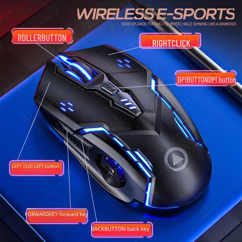 Беспроводная игровая мышь Silver A9 Luminous Silent Wireless - розовый аксессуар для ноутбука для девочек