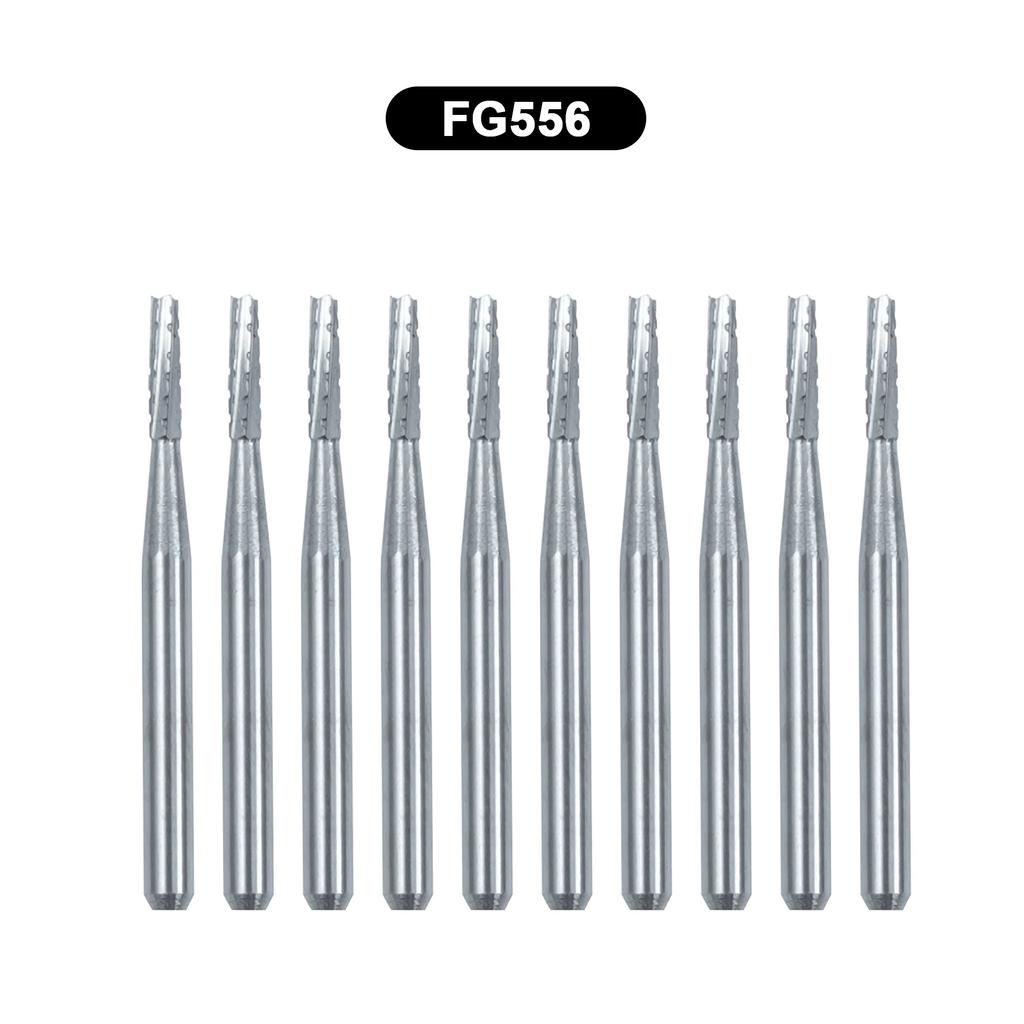 10Pcs/Box WellCK FG Dental Carbide Burs Dia 1.6mm For High Speed Tungsten Steel Burs FG330 FG556 FG245 FG34