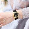 CURREN Fashion Women's Minimalist Square Quartz Watch Casual Sports Silicone Women Gift Clock Watches