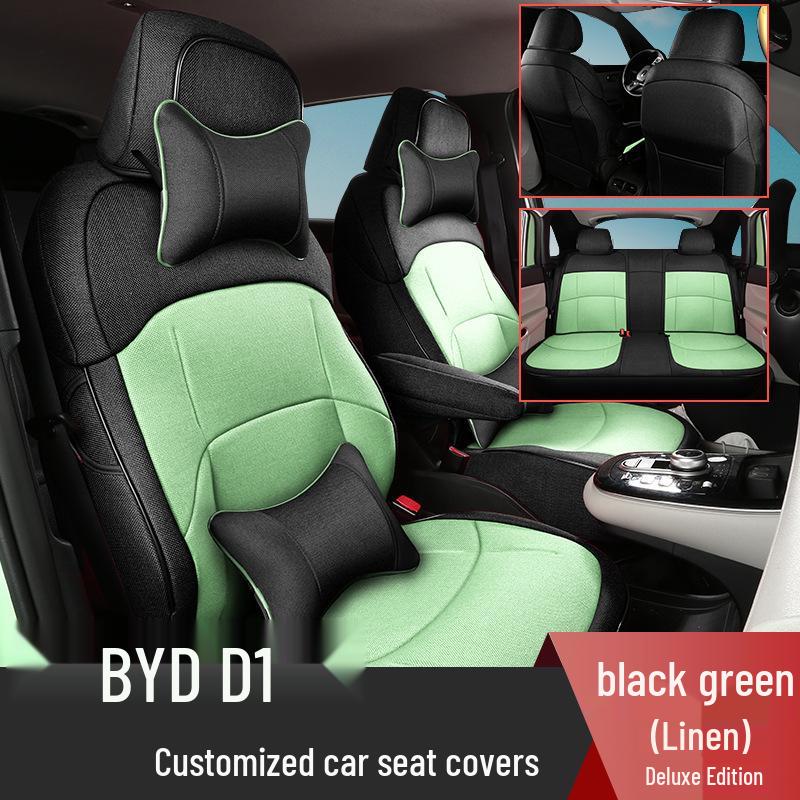 Всесезонные льняные чехлы на сиденья автомобиля для BYD D1 - Полное покрытие