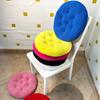 Seat Cushion Round Futon Design Furry Short Plush Surface Extra Thick Chair Floor Cushion Anti-Slip Design Solid Color Chair Cushion