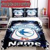 3pcs Duvet Cover Set (1*Duvet Cover + 2*Pillowcase, Without Core), Custom Name Cardiff City FC Pattern Bedding Set, Home Bedroom Decor Gift