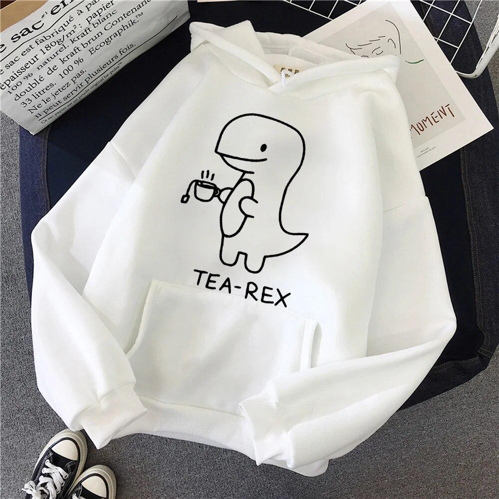 Trex Tea Hoodies Women 90s Harajuku Graphic Tracksuit Female Vintage Hood Unisex