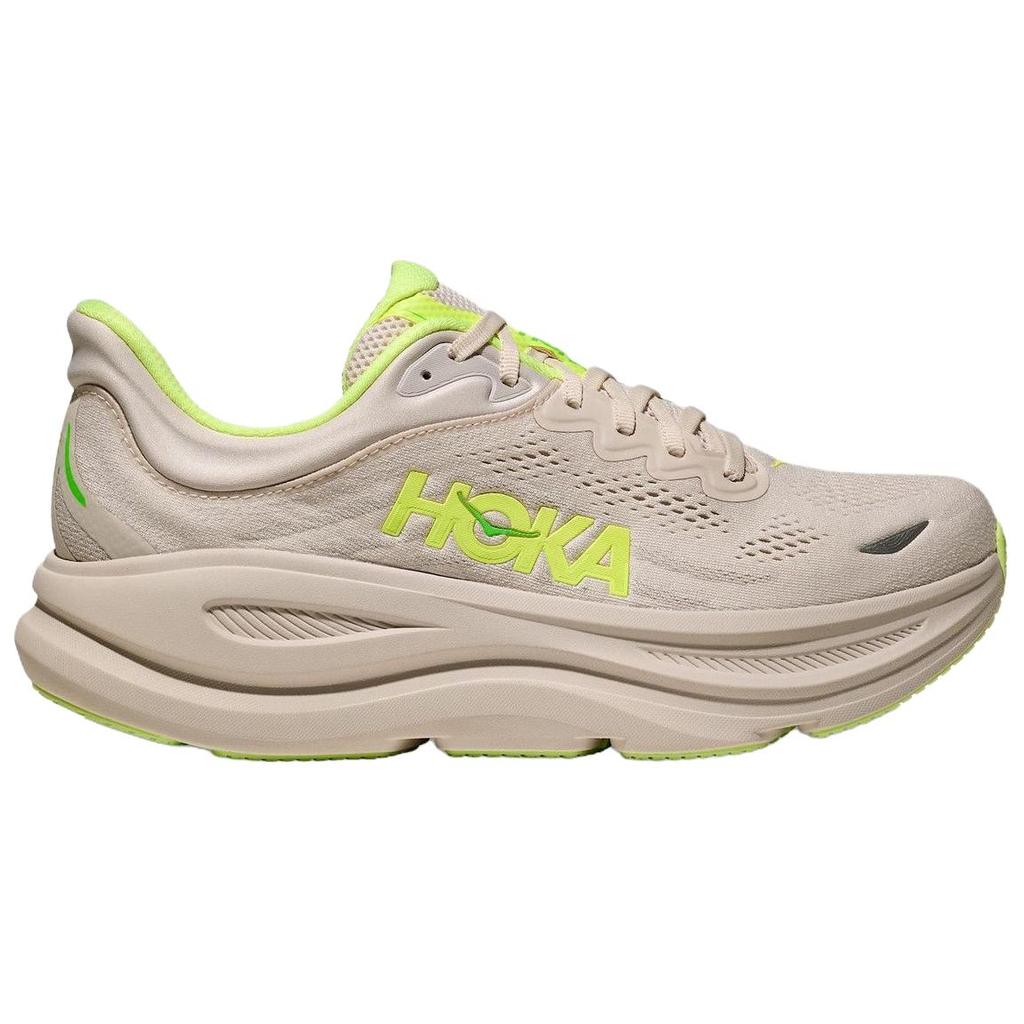 HOKA One One Bondi 9 Устойчивые к истиранию Дышащие Поддерживающие Упругие Повседневные Беговые Кроссовки Мужские Бежевые Широкая Посадка 1162013-GYZ