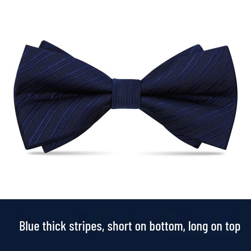 Men's Burgundy & Black Bow Tie for Weddings - British Korean Style