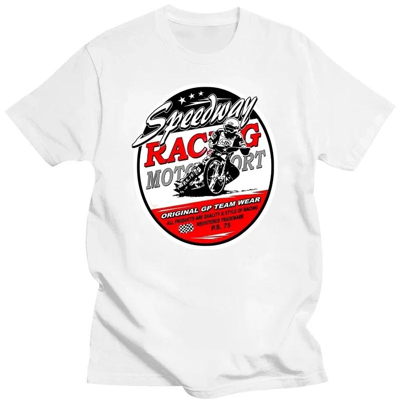 Летняя графическая футболка с коротким рукавом, футболка для спидвея, гонки по флэт-треку, манга, винтажная аниме-одежда, тяжелая, повседневная