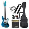 PhotoGenic Electric Bass Beginner Light Set JB Type Metallic Blue Wrench JB-240/MBL [Soft Case/shield/amplifier/tuner/strap/pick/pick Case/adjustment