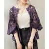 Tooxika Hot Sale Long-sleeved Tops Lantern Sleeves Round Neck Lace Cardigan Women's Shirt