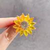 Light Luxury Crystal Sunflower Brooch, High-End Women'S Exquisite Sunflower Suit Pin, Fixed Clothes And Accessories, Corsage.