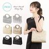 2way Pearl Handle Party Bag Lace Design Gorgeous Elegant [PLEX] Women's (Silver (Pleated Type))