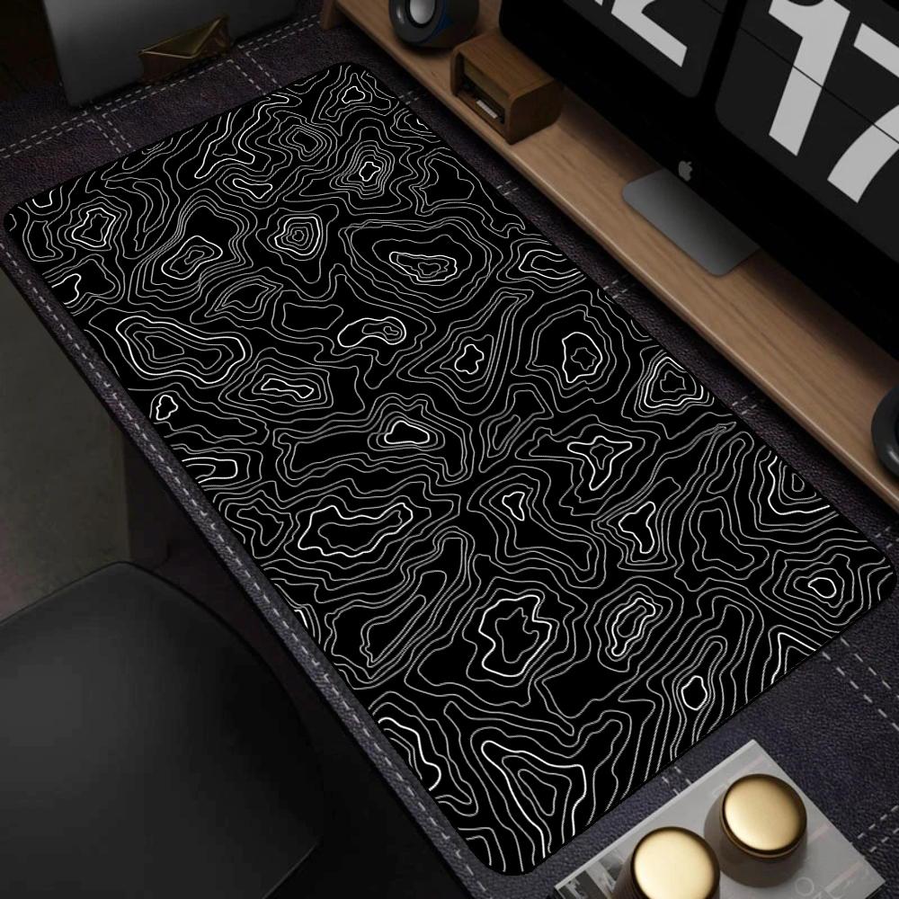 Large Black and White Art Mouse Pad Pc Gamer Mousepad Mat White Desk Mat Strata Liquid Mausepad Computer Keyboard Big Table Mat