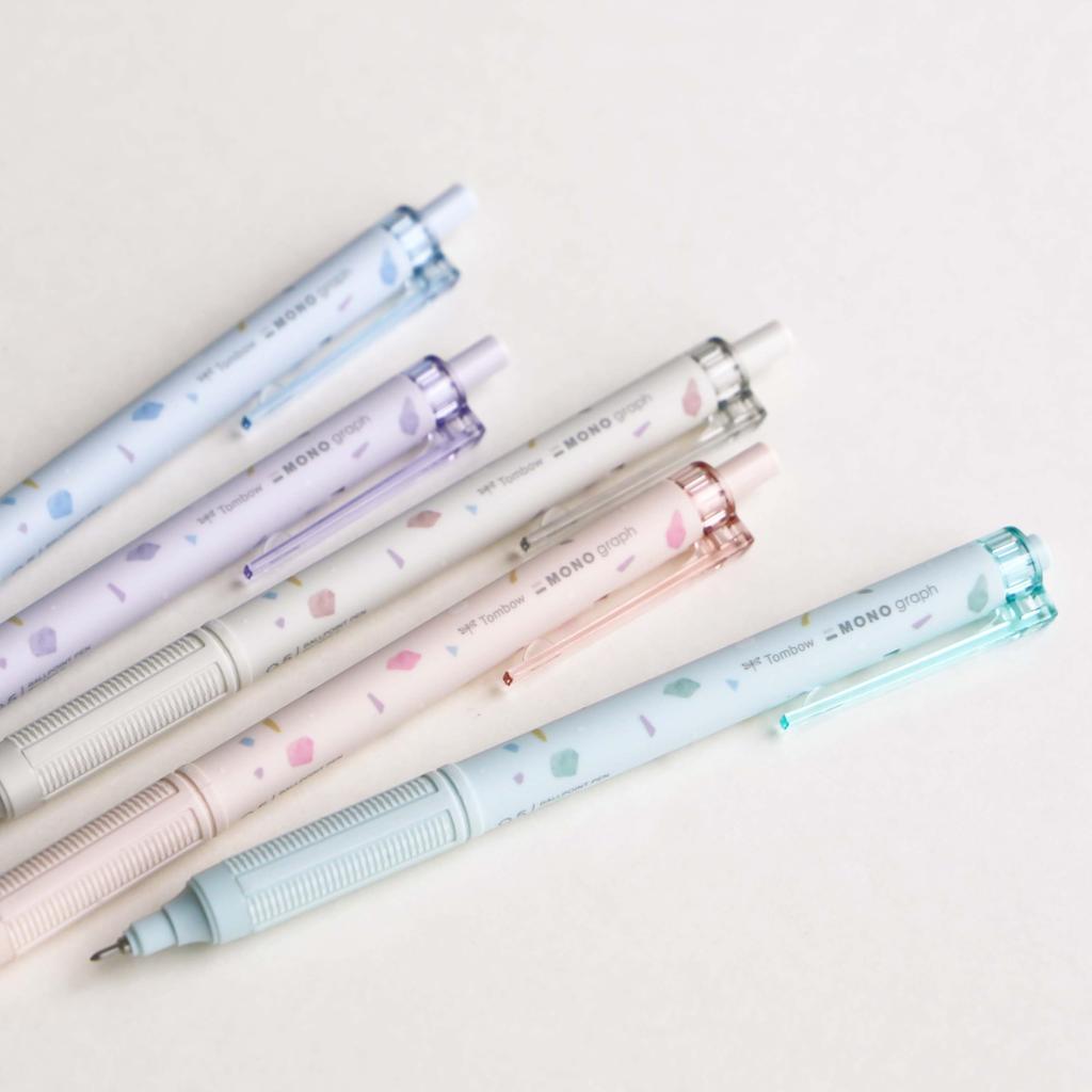 TOMBOW Карандаш Шариковая ручка MONO Monograph Черные чернила Прозрачный узор под камень Ассорти 5 цветов Зарубежная спецификация 50 Штук Штук x 10
