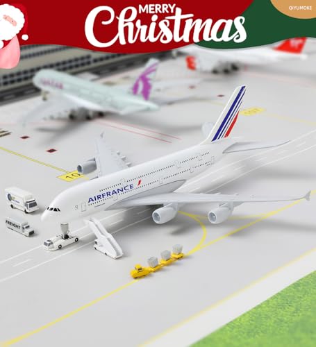 QIYUMOKE A380 Франция 1/300 Металлическая литая модель самолета - A380 Sky Jumbo Модель самолета A380 со стойкой (Длина 7,5 дюйма) для подарка любителю авиации или Di