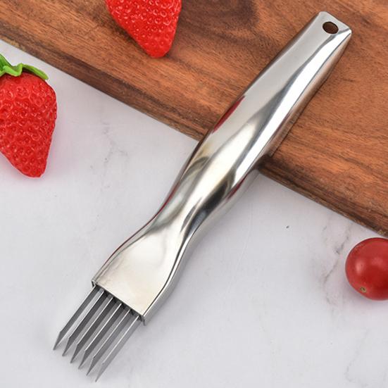 Слайсер для лука из нержавеющей стали, 6-лезвийный измельчитель зеленого лука, резак с нескользящей ручкой, кухонный измельчитель овощей, инструмент для зеленого лука