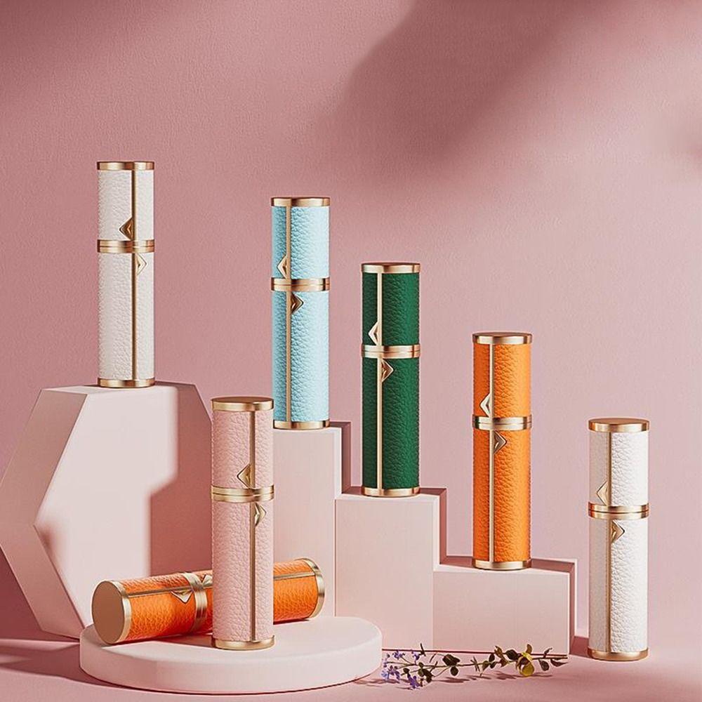 Lychee Pattern Spray Bottle PU Leather Parfume Atomizer Bottle Travel