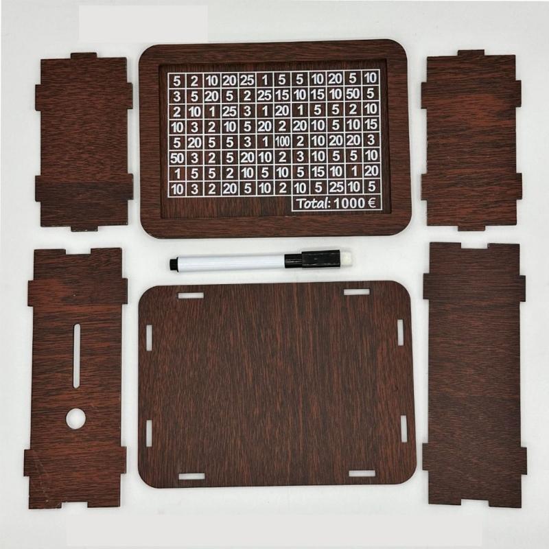 Saving Money Goal Counter Money Savings Targets and Number Wooden Money Box