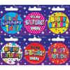 Various Birthday Small Badges (Pack Of 6)