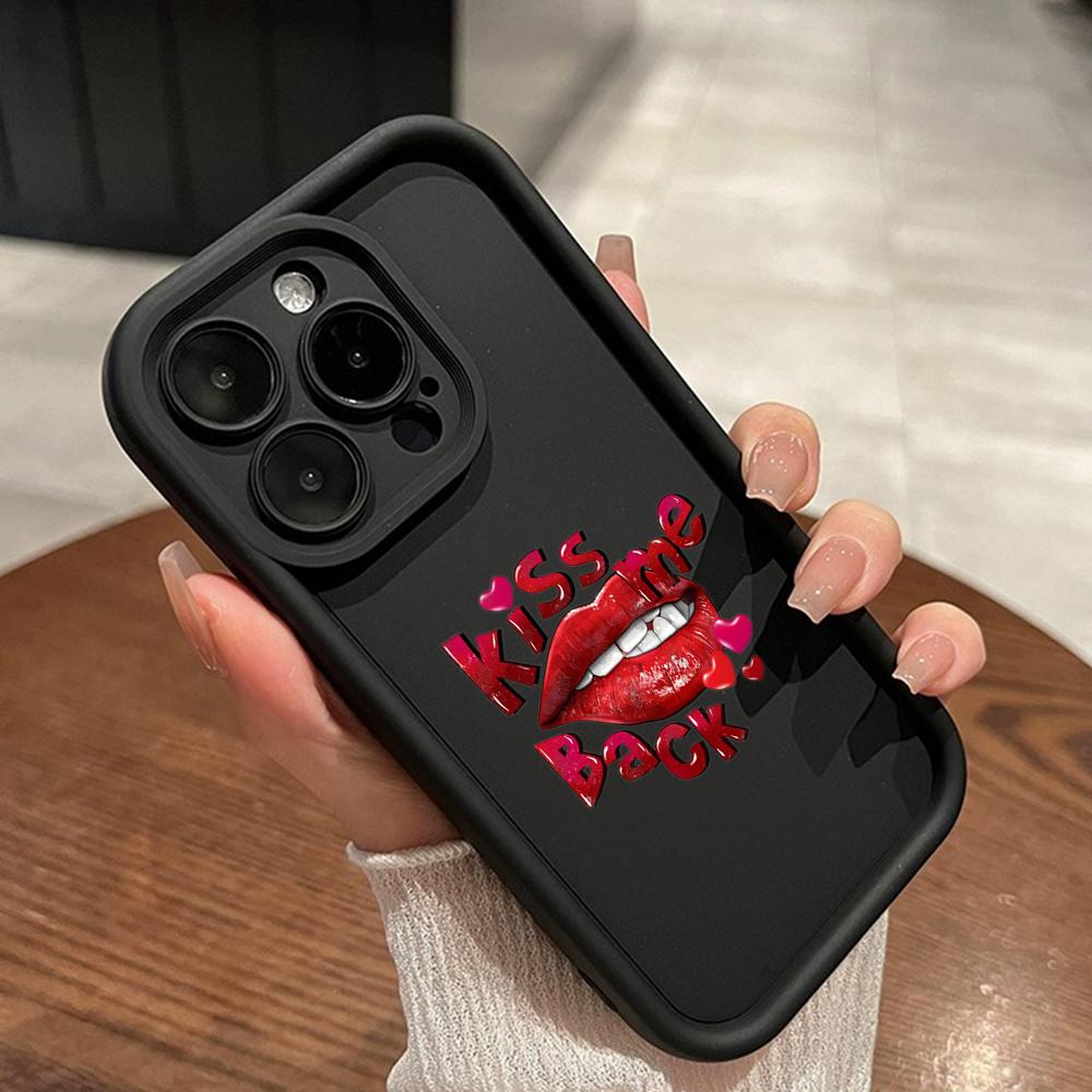 LZ21 Lips kiss design art силиконовый чехол для телефона Xiaomi 11 Lite 5G 14T Redmi 14C 13C A3 Note 12 11 9 10 13 Pro Plus противоударный задний чехол