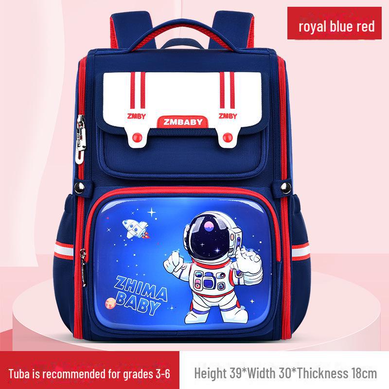 Durable Cartoon School Backpack for Boys, Grades 1-6: Large Capacity