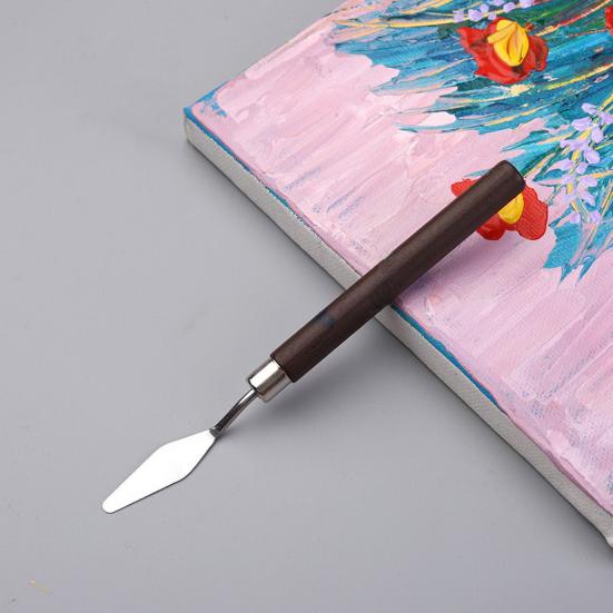 Набор шпателей для рисования с деревянной ручкой, 7 шт./компл., картина маслом из нержавеющей стали, художественная палитра, скребок для смешивания цветов, аксессуары для рисования