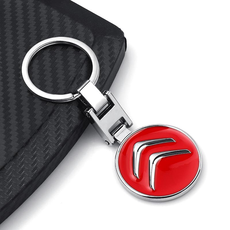 1pcs New Car Metal Keychain Hollow Key Ring Accessories For Citroen C1 C2 C3 C4 Grand Picasso C4L C5 C-ELYSEE Berlingo Cactus DS