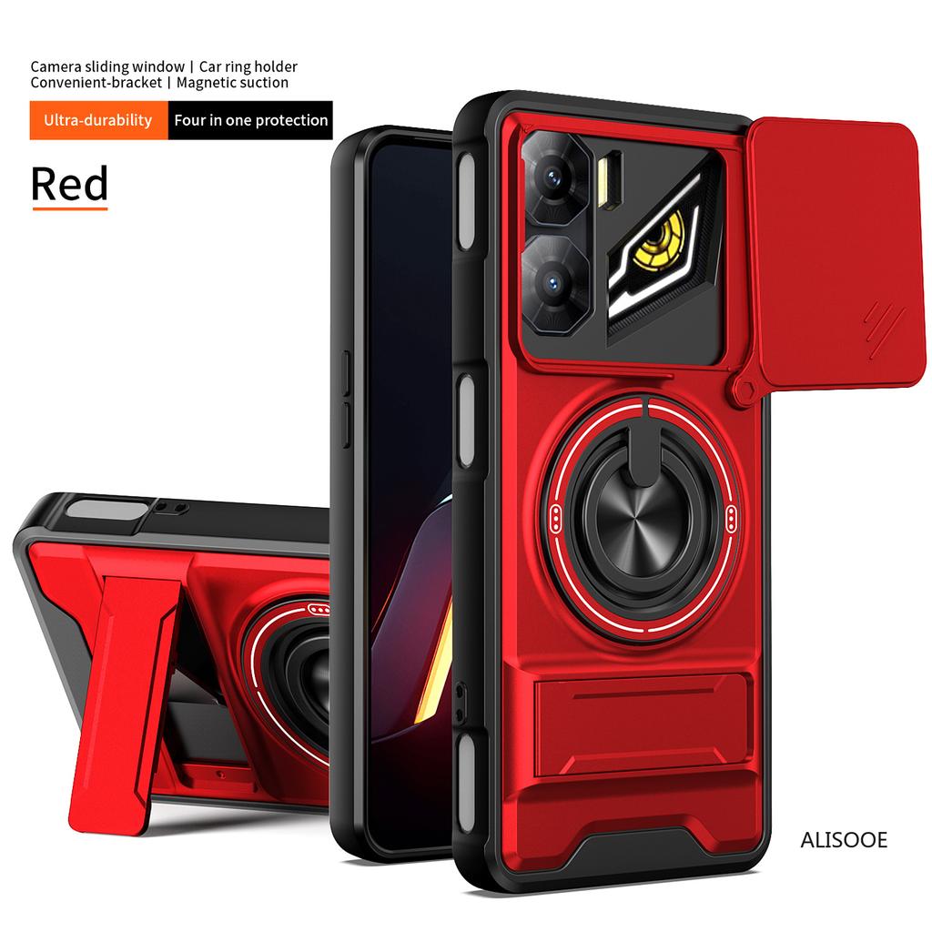 Чехол для Nubia Neo 3 5G Чехол Вращающийся Сдвижной Защита камеры Кольцо-подставка Противоударная крышка Capa Funda