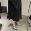 High Heels Spring Single Shoes Women  Fashion Summer 2024 Silver Pointed French Commuter Slim Heels Versatile Women's Shoes