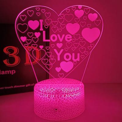 16 цветов 3D лампа I LOVE YOU День святого Валентина Свадебный подарок для возлюбленного Цветная светодиодная лампа Предложение Украшение комнаты Романтическая лампа
