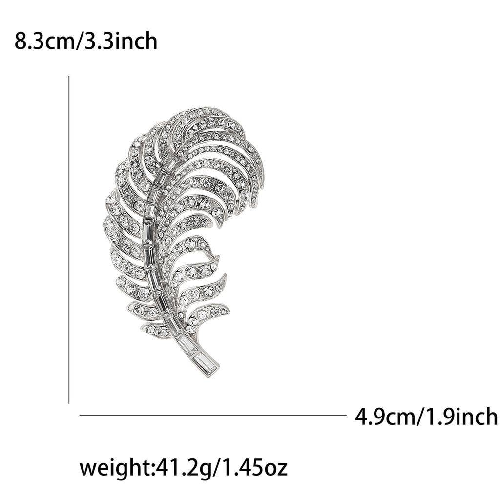 Тяжелая промышленность сплав горный хрусталь большая брошь в виде пера высокого класса модная женская одежда корсаж ювелирные изделия булавка