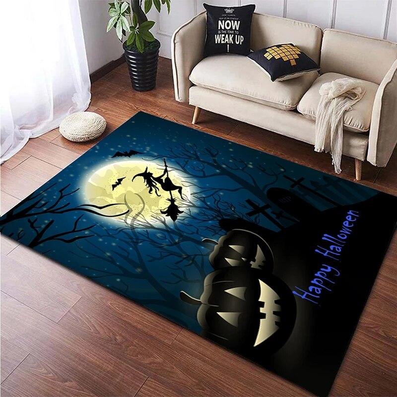 Halloween New Year Gift HD Printing Area Carpet, Living Room Sofa Decorative Carpet, Anti-skid Mat, Alfombras Direct Shipment