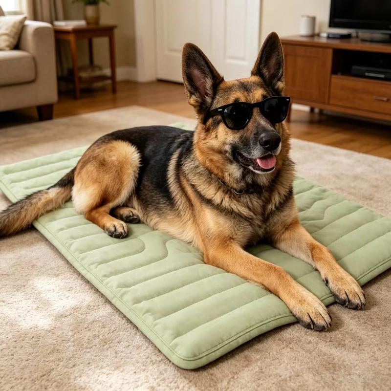 Four Color Optional Dog Mat Reversible Ice Silk Cooling Warm Plush Pet Bed Washable Foldable Portable Mattress For Travel Home
