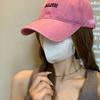 Модная однотонная бейсболка для женщин, летняя, хлопковая, с вышивкой букв, козырек, утиный клюв, кепка для девочек, розовая, для улицы