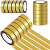 6 Rolls 165 Yards Golden Metallic Tape – Self Adhesive Washi Tape, Mirror Golden Tape for TV Frame, Wall Decor, Crafts and Gift Box Wrapping