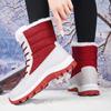 Waterproof PU Leather Snow Boots Fashion Women High Boots Plush Cotton Shoes Warm Winter Outdoor Walking Hiking Shoes