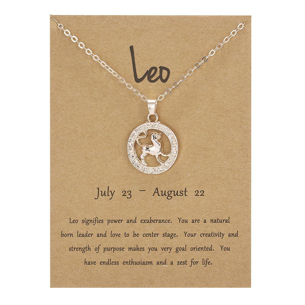 Out Aquarius Leo Scorpio Guardian Star Choker Animal Zodiac Sign 12 Constellation Pendant Necklace